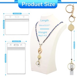 ID Badges and Keys Lanyard, Beaded Lanyards for Women and Teacher, Retractable Cute Lanyard for use in Schools, Hospitals, Offices and Cruise Ships