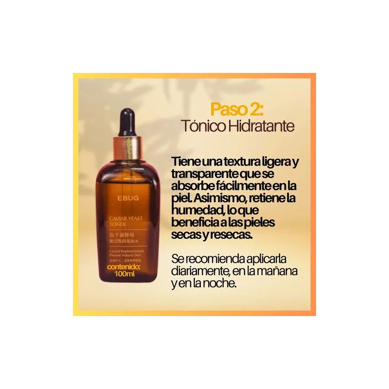 Cuidado Facial Kit Caviar Tónico Serum Crema Colágeno 5pz F