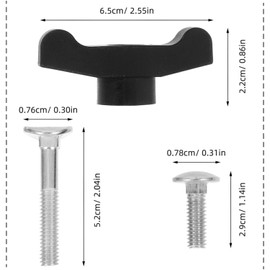 Liyquint 2 Sets Lawn Mower Handle Knobs Nut Bolt，Universal Wing Handle knob，T-Handle Bolt for Snow Blower， Lawn Mower Handle Bolt Mower t Handle Knobs Wing Knob Rubber Handle Bolt T Bolt. (Black)