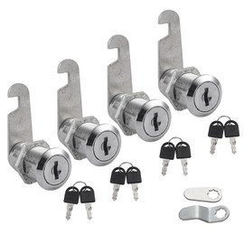 4 Pack Cam Locks with Keys, 1" Keyed Different Cam Locks, Zinc Alloy Cam Lock for File Cabinets Toolbox Cabinets Mailbox RV Storage RV Compartment Truck Pickup Tool Box Camper