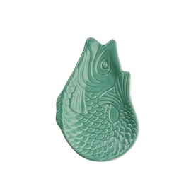 Monsieur Carafon Decorative Plate Fish Ceramic Size M 25.3 x 3 x 16 cm Various Colours (Mint Cream)