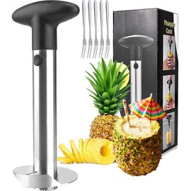 Pineapple Cutter Stainless Steel, Improved, Reinforced, Thicker, Sharp Blade, Easy to Clean, Non-Slip Handle Pineapple Cutter & Slicing Tool, Pineapple Cutter for Fruit Rings and in the Kitchen