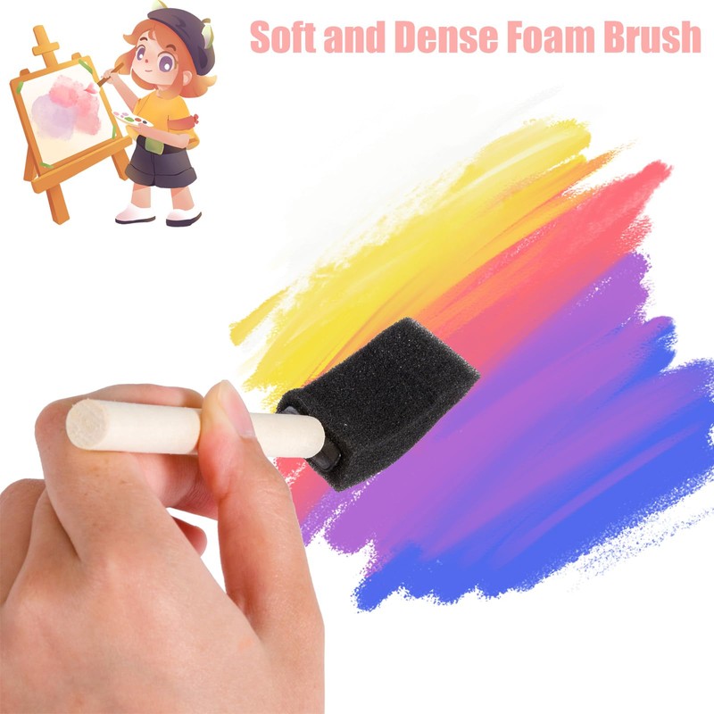 200 Pcs Foam Brush, 1” Foam Paint Brushes, Bulk Sponge