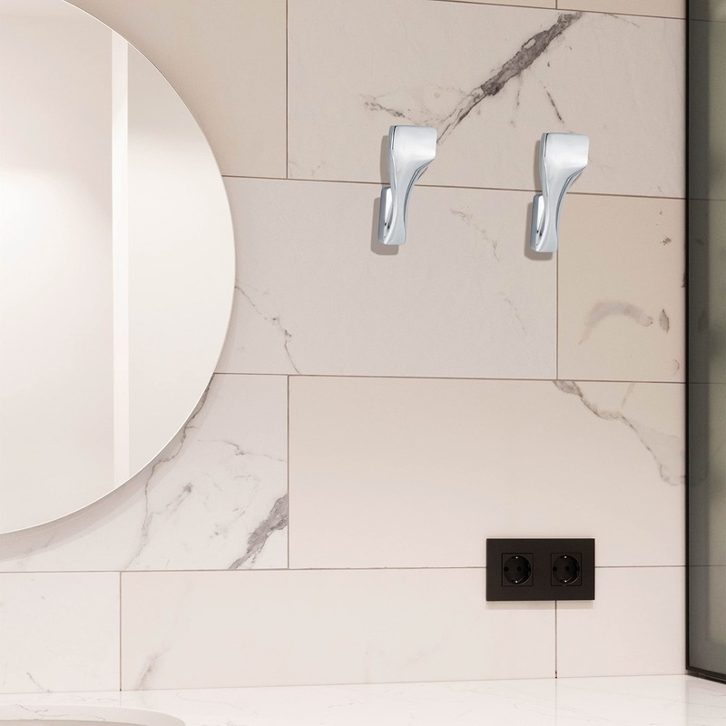 Frafuo 2PCS Robe Hooks for Bathrooms-Artistic Curved Line for Solid
