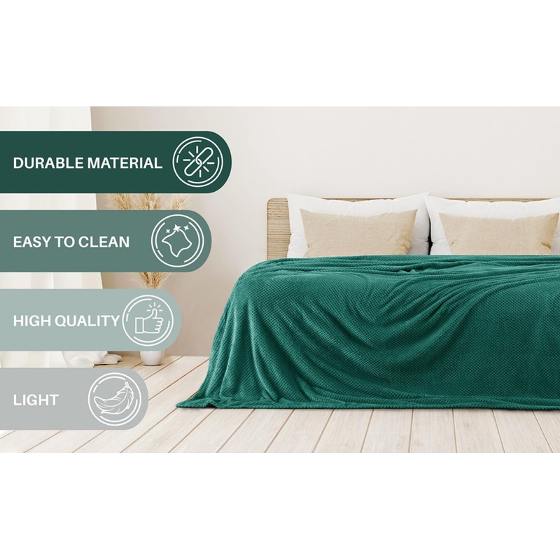 DecoKing Henry Cuddly Blanket, Soft, Fleece Microfibre Bedspread in Scandinavian