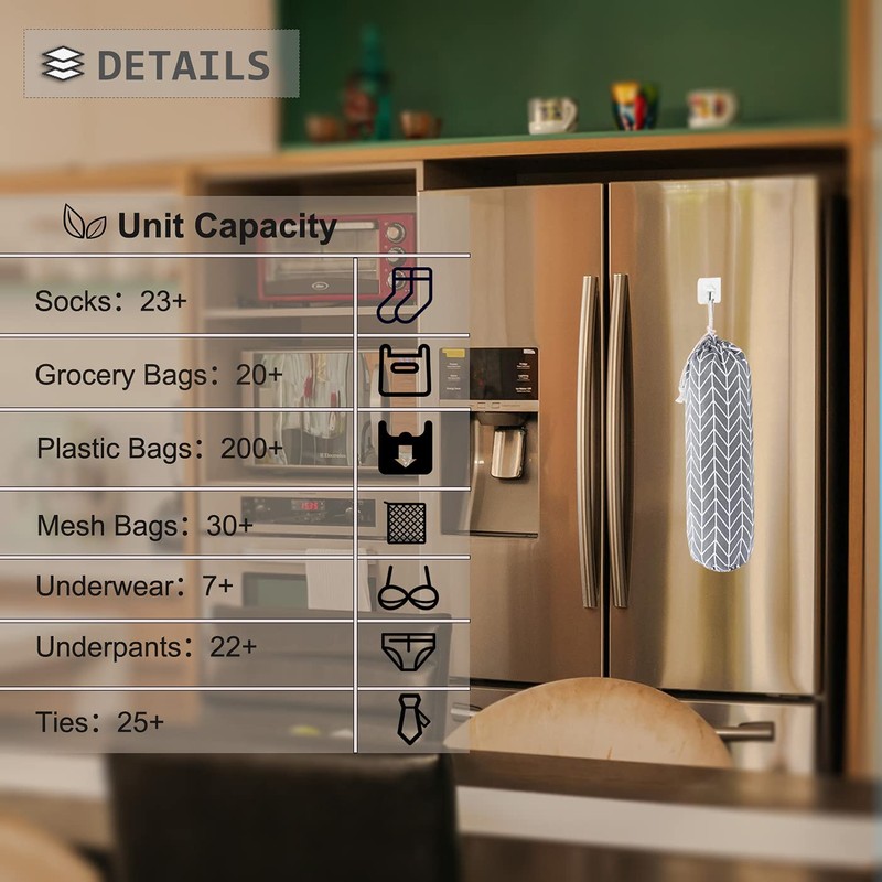 Wall Mount Plastic Grocery Bag Organizer/Holder,Washable Shopping Bags Carrier,Storage Dispenser
