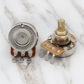 FLEOR 2pcs A250K Audio Pots 19mm Long Split Shaft Guitar Potentiometer, 24-Tooth