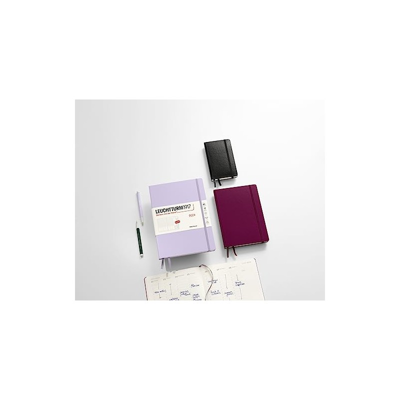 LEUCHTTURM1917 367876 Daily Planner Medium (A5) 2024, Lilac, English