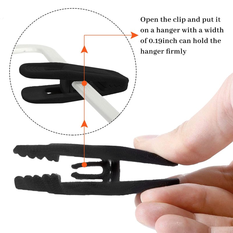 Andiker 20 Pack Velvet Hanger Clips Set, Finger Pants Clips