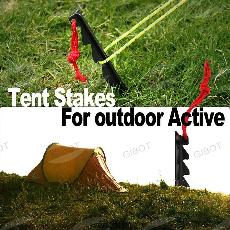 Gibot Men's Camping Tent Pegs Stakes Black, No