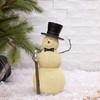 Snowman with Cane Winter White 8 inch Resin Stone Christmas