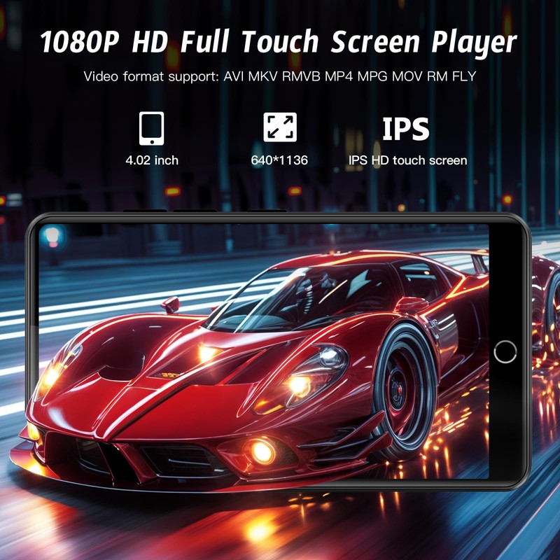 160GB Android 13 MP3 Player with Bluetooth and WiFi, 4.02"