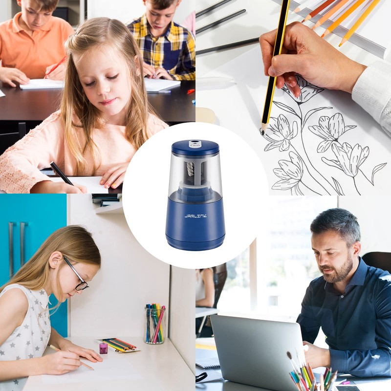 JARLINK Electric Pencil Sharpener, Heavy-Duty Helical Blade to Fast Sharpen,