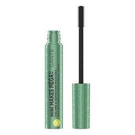 SANTE Naturkosmetik Mascara Flexible Rubber Brush Mascara for Extended and Voluminous Eyelashes with Pro Keratin Against Hair Breakage Mini Makes Mega Mascara Black 01 1 x 8 ml