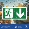 Pubblimania 2 Emergency Exits Arrow Down | Aluminium Composite Sign