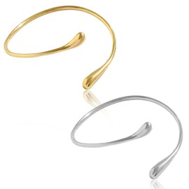 LQIOACU Pack of 2 Bangle Gold Upper Bangle Gold Bangle Women's Spiral Arm Cuff for Women Silver, multicoloured