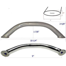 TuoP 9 inch Stainless Steel Handle Grab Handrail Grip, Boat Marine Hardware for Multipurpose, Mirror Polished (2PCS)