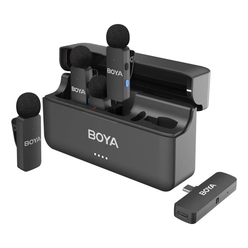 Micrófono inalámbrico de solapa BY-v4u para Android Negro Boya
