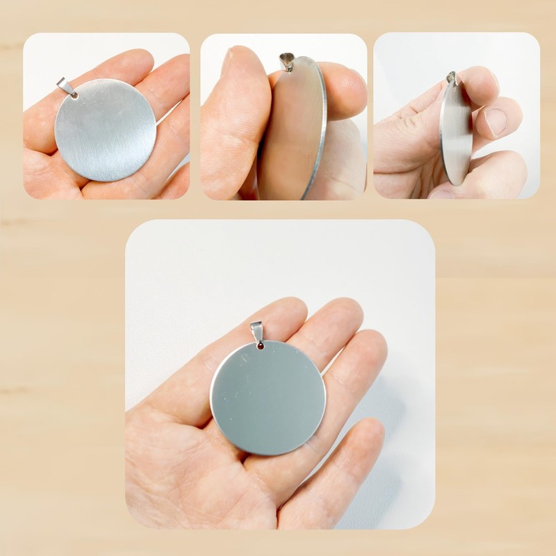 10 dijes de acero inoxidable con estampado en blanco para