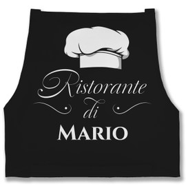 Geschenk mit Namen personalisiert by Shirtracer - Apron - Pizza Apron Adult - Ristorante di Name | Gift Pizza Accessories | Pizza Baker I Pizza Fan, 1 black