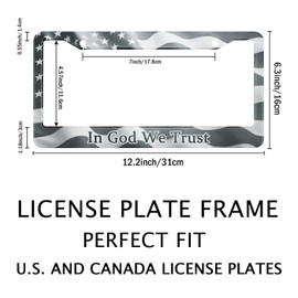 Smooffly License Plate Frame in God We Trust License Plate Frames Personalise Stainless Steel Funny Design Compatible with Standard License Plate Holder for USA and Canada 12.2 x 6.3 Inch with Screws
