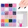 BUTBU Nail Tips, 288PCS Medium Almond False Nails, Press on