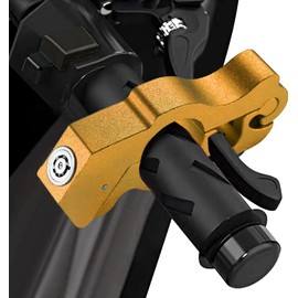Candado Universal para Manillar de Motocicleta,Adecuado para Bicicleta/Scooter/ATV/Motocicleta, etc.Cerradura contra Robo para Manillar de Motocicleta de aleación de Aluminio (Dorado)