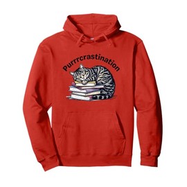 Read, Nap, Repeat – Funny Procrastination Cat Book Lover Gif Pullover Hoodie