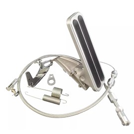 OTFT Billet Aluminum Floor Mount Gas Pedal & 24" Throttle Cable Combo Universal