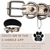 FAVPET Luxury Genuine Leather Greyhound Collar Wide with QR Code