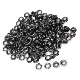 Grommets Eyelets, 100 Set Double Side 4mm Eyelet Brass Eyelet Grommet Kit Metal Antique Style Eyelet Clothing Bag Accessory with 100Pcs Gasket(Black) Fasteners