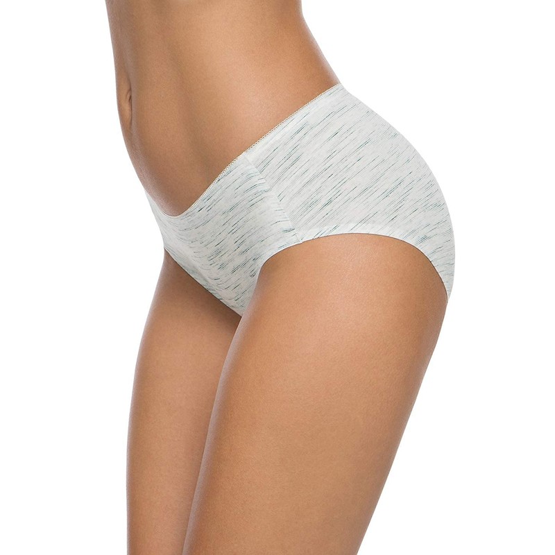 Wealurre Cotton Bikini Women's Breathable Panties Seamless Comfort Underwear(3128M,Stripe 2)