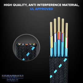 Cable HDMI 2.0 de 2,4 m 4 K 60 Hz HDR plano de nailon trenzado de alta velocidad (8 pies, 3 unidades)