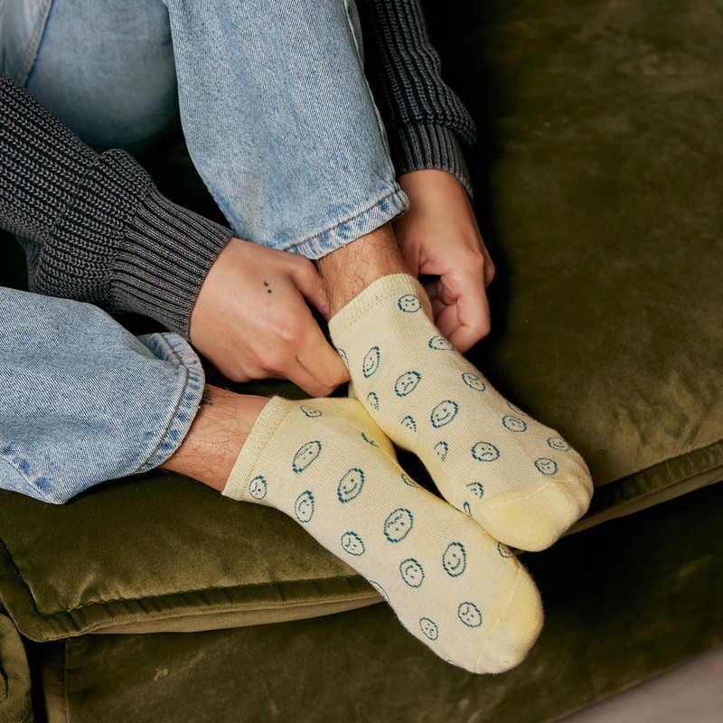 Conscious Step Socks that Support Mental Health - Ankle Smiley,