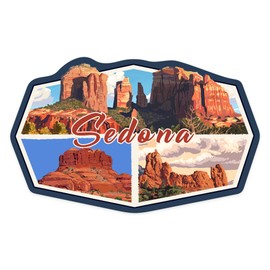 Die Cut Sticker Sedona, Arizona, Collage, Contour Vinyl Sticker 1 to 3 inches (Waterproof Decal for Cars, Water Bottles, Laptops, Coolers), Small
