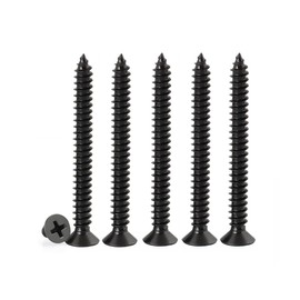 Black Self Tapping Screws for Wood,50pcs M4 x 40mm 304 Stainless Steel Flat Head 10mm screws for Furniture and Drywall (M4 x 40mm 50PCS)