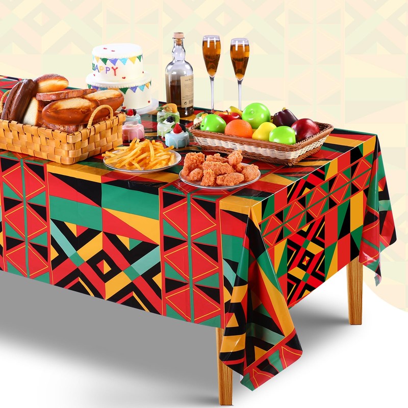 Frienda 6 Pcs African Print Tablecloths 54 x 108 Inch