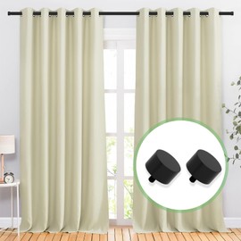 180 inch Curtain Rods, 1" Heavy Duty Black Curtain Rod for Windows Outdoor Pato, Living Room, Bedroom, Metal Modern Drapery Pole with End Caps, 10 to 15 ft Drapery Rod Set with Brackets