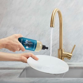 Caldrea Dish Soap, Biodegradable Dishwashing Liquid made with Soap Bark and Aloe Vera, Basil Blue Sage Scent, 16 oz