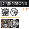 Diesel Only Skull Stickers Pack, 4 Designs, 3.1 inches