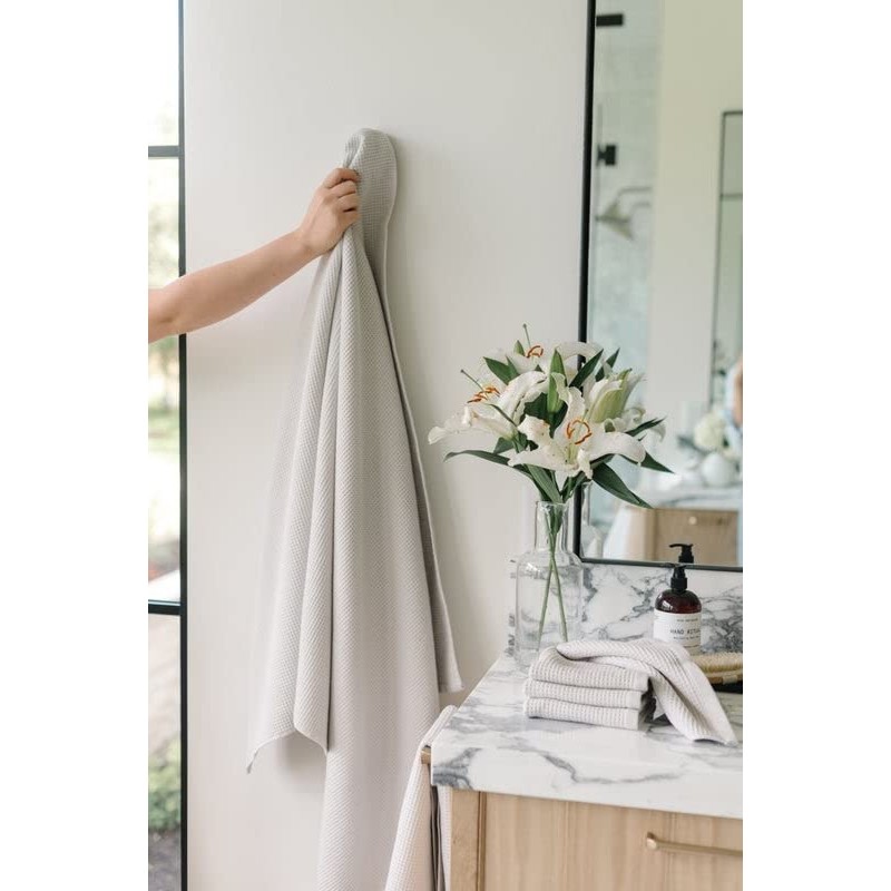 Cozy Earth Toallitas de gofre gris claro