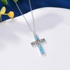 MEIDERBO Turquoise Cross Necklace 925 Sterling Silver Filigree Turquoise Cross