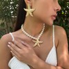 YANCHUN Starfish Necklace for Women Summer Starfish Earrings Beach Charm