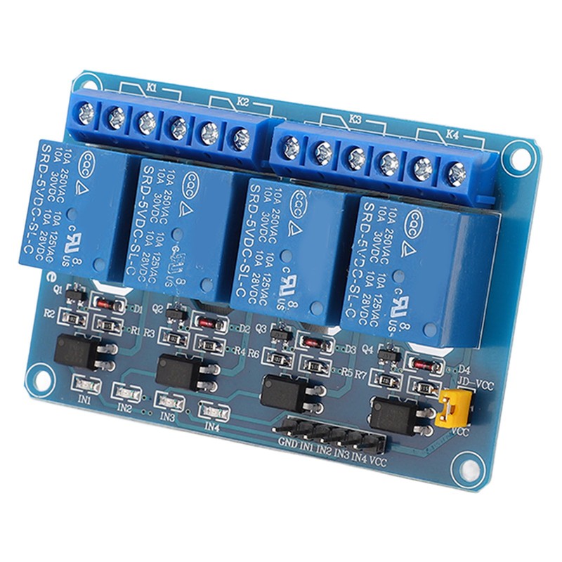 2PCS 4 Channel Relay Module Optocoupler Isolation ABS Solid State