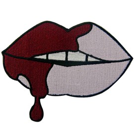 ZEGIN Bleeding Sexy Pink Lips Embroidered Iron on Sew on Patch