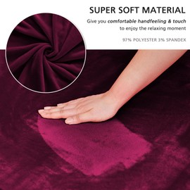 NICEEC Sofa Cover Super Soft 1-Piece Wine Red Sofa Slipcover for sofas Stretch Universal Wine Red Spandex Couch Covers for Living Room Easy Fit Washable Furniture Sofa Protector with Skirt