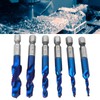 6PCS High Speed Steel 6.35mm Hex Shank Tap Drill Bit