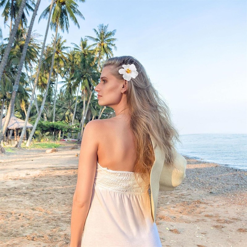 Lohill 3 Pieces Hawaiian Flower Hair Clips for Women, Plumeria