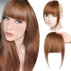 Clip in Fringe Thick Bangs Hairpiece Human Hair #6 Light