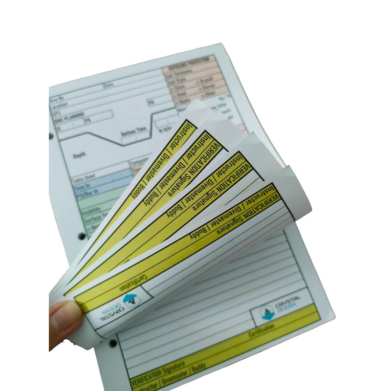 Crystal Ocean Dive Log Sheets (100 logs / 50 sheets)
